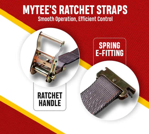 2 Inch By 16 Foot Ratchet E Track Straps With Spring E Fittings 10 Pack Built Tough Heavy Duty 4000 Pound Breaking Strength