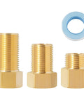 Half Inch Male To Half Inch Female Brass Pipe Extension Adapter Set For Tub Spout And Shower, Includes 30mm 40mm 50mm Lengths, 3 Pack