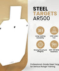 Heavy Duty AR500 Steel Silhouette Targets 12x20 2 Pack For Rifle And Pistol Range Practice Three Eighths Inch Thick Laser Cut