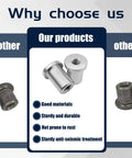 Heavy Duty Beefy Extended Barrel Weld On Nut 2 Pack With Half Inch 20 Thread Built Tough For Chassis Mounting Fastener Crafted From Rugged Low Carbon Steel garage ready image with detailed comparison.