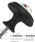 Side view of Dark Dandelion Crystal Glass Cabinet Knob with Durable ABS Base and Stainless Steel Screws, 4 Pack Set