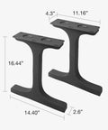 Handcrafted Steel Table Legs 16 Inch Height Set Of 2 For Benches And Coffee Tables Industrial Modern Vibe Leg Supports side view