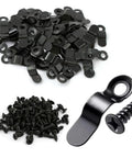 Black metal 0.91-inch picture frame turn buttons with screws and hanging tab, set of 100