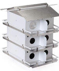 Purple Martin Bird House With Coates Original Design, Three Floors And Twelve Rooms, Medium Size In White And Grey, Assembly Required