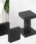Back To Back Matte Black Aluminum Shower Door Handle Set With Round Knob Double Sided Bathroom Grab Bar Push Pull Handles Durable Aluminum Alloy Construction No Fuss Install Modern Space Saver For Bathrooms, square matte black aluminum shower door handle set