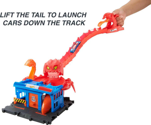 City Scorpion Flex Attack Track Set With 164 Scale Police Vehicle Bendable Tail Extends Two Point Six Foot Connects To Other Sets