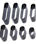 Pro Grade 8 Piece Leather Hole Punch Set With High Carbon Steel Punch Dies showing various die sizes.