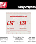 Top Shelf Shingle Underlayment Super Smooth Polypropylene Roofing Paper 4 Ft By 250 Ft Roll shown with Grip-Rite branding features.