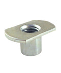Professional 10 Pack Sliding T Nuts 1/4-20 Thread T Slot Hardware Zinc Coated Steel Fasteners shown from the side.