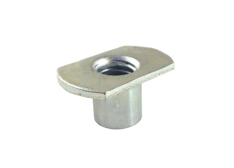 Professional 10 Pack Sliding T Nuts 1/4-20 Thread T Slot Hardware Zinc Coated Steel Fasteners shown from the side.