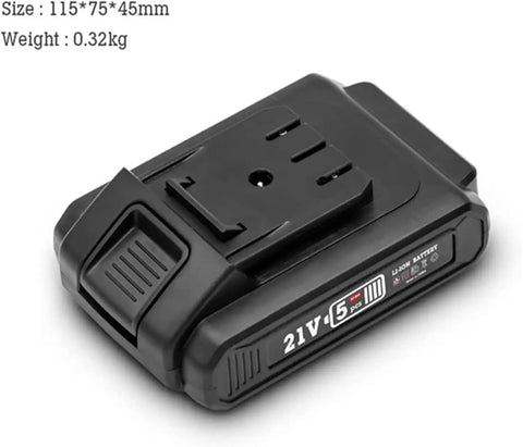 21V lithium-ion battery for Rugged 21V Cordless Drill With Kickass Torque, compact design, lightweight at 0.32kg.