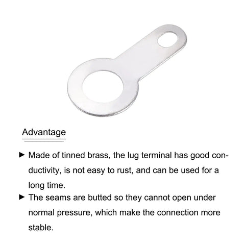 Soldering Lug Plate Ring Terminal For PCB Wiring 12x6x3.2mm Solid Wire Connection For Power Cables Ideal For Machinery