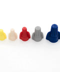 Pro Level Winged Twist Wire Connector Assortment 80 Piece Color Coded Electrical Wire Nut showing five color-coded wire nuts.