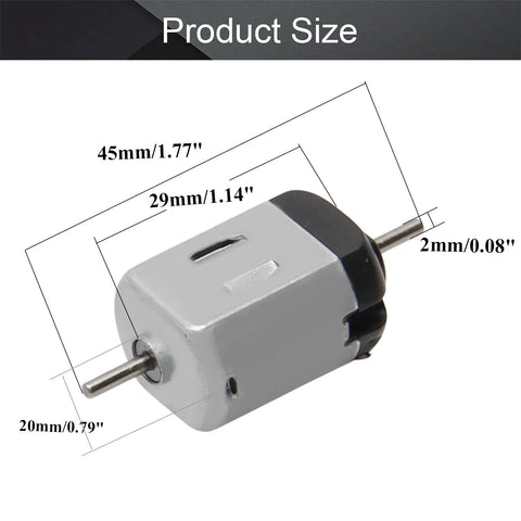 Diagram showing dimensions of Five Pack 3V 11000RPM DC Motors Micro Mini Motors With Round Shafts, for RC projects