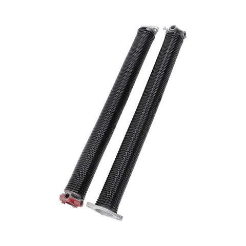 Upgrade Your Garage Door With This Tough Blaihild Torsion Spring Kit, Includes Two Heavy Duty Steel Rods And Safety Gloves For Easy DIY Repair Fixing Loose Doors Fast No Pros Needed., two black steel torsion springs with cones
