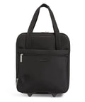 Front view of Underseat Rolling Work Bag With USB Charging Port, ID Window And Two Quick-Access Zip Pockets, Lightweight Black Carry-On