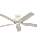 Donegan Fresh White 52 Inch Ceiling Fan With LED Light Kit Pull Chain Quiet Multi Speed Reversible Motor For All Year Comfort