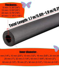High Temperature Pipe Insulation Foam Tubing For Steam And Water Lines Do It All Foam Tube with thickness and inner diameter details