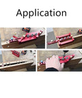Self Centering Doweling Jig For Woodworking Drill Guide With 1/4 Inch, 5/16 Inch, And 3/8 Inch Positioner Locators in use on wood