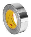 Roll of 427 Silver Aluminum Foil Tape 1.75 Inch Wide By 60 Yard Roll for aircraft masking and heat reflecting applications.