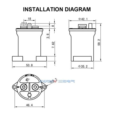 Installation diagram of a Heavy Duty DC Contactor Relay For EV Charging Stations And Solar Systems With No Fuss Wiring Setup High Voltage Electric Car Switch 24V 1NC Control Hub Built Legit Tough.