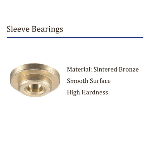 4 Pack Flange Sleeve Bearings 4mm Bore 8mm OD 4mm Length 2mm Flange Thickness Sintered Bronze Self Lubricating Bushings close-up