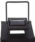 Outdoor Solar Lanterns With Flameless Candles Two Pack 11 Inch Tall Black Metal Glass Lanterns With Solar Panel Top View