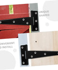 8 Pack 5 Inch Galvanized Black T Type Weld On Door Hinges Heavy Duty For Outdoor Garages Sheds Cabinets Closets Screen Doors