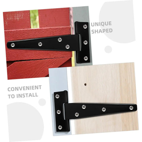 8 Pack 5 Inch Galvanized Black T Type Weld On Door Hinges Heavy Duty For Outdoor Garages Sheds Cabinets Closets Screen Doors