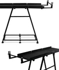 Heavy Duty Blacksmith Forge Stand For Single Double And Three Burner Propane Forges, 36 Inch black steel stand, side view.