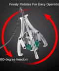 Split Hydraulic Bearing Puller With Hand Pump 30 Ton Capacity showcasing 360-degree rotating jaws for easy operation.