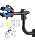 Heavy Duty Bike Repair Stand With 360 Degree Clamp And Wall Mount For Road And Mountain Bikes shown with mounting hardware