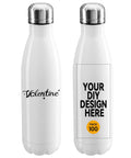 Custom Personalized 17 Oz Stainless Steel Water Bottle With Solid Double Wall Vacuum Insulation And Truly Leak Proof Construction white design with Valentine text