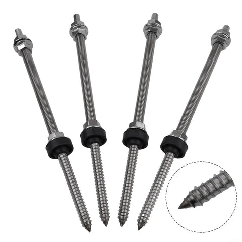 Top Notch M10 Hanger Bolts Kit With Epdm Seal Locking Nut And A2 Adapter For Rock Solid Solar Roof Mounting, stainless bolts and nuts.