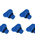 5-pack blue Engine Block Drain Plug Kit For Boats Replaces OEM 18 4226 And 22 806608A02 displayed with O-rings for leak prevention