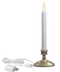 Plug In LED Flameless Window Candles Pack Of 6 With Hot Spot Technology And Dusk To Dawn Sensor, pewter silver finish
