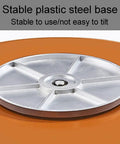 Beefy Heavy Duty Tempered Glass Lazy Susan Turntable plastic steel base close-up, stability and strength detail