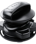 Black Magnetic Stopper For Garbage Disposal Cover Control Systems, top view, fits ISE Pro Cover Control Batch Feed Disposals.