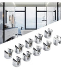 Set Of 50 Heavy Duty Glass Shelf Support Clamps For 6mm And 8mm Glass, Chrome Zinc Alloy Brackets in modern interior