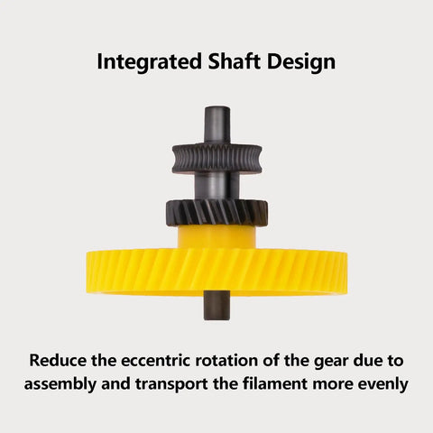 Front view of Beefed-Up Extruder Gear Kit For X1 And P1 Series With DLC Nano Coating Hardened Steel Dual Gear Aluminum Handle POM Gear