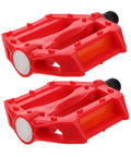 2 Pack Mountain Bike Pedals For Kids And Adults, Comfy, Grippy, Stable Bike Pedals in red with non-slip surface