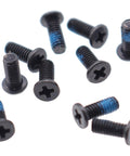 Premium 10 Pack M2.5 X 6.0mm Phillips Flat Head Replacement Screws For Dell Hp Asus Lenovo Acer laptops, black with blue threads.