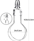 Clip On Lampshade Adapter Kit With Harp Holder And Finial Support, Easy No Harp Needed For Direct Shade Mount, Nickel Finish, size diagram