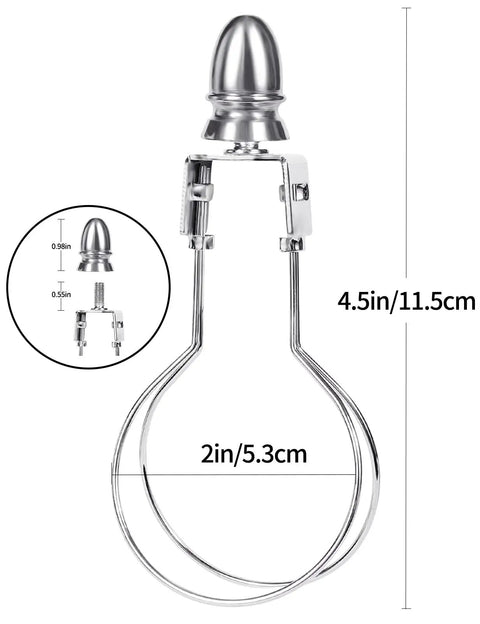 Clip On Lampshade Adapter Kit With Harp Holder And Finial Support, Easy No Harp Needed For Direct Shade Mount, Nickel Finish, size diagram