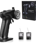 4 Channel 2.4GHz RC Radio System Transmitter Beefed Up With 4 Channel Controller And Receiver For RC Cars Boats And Tanks Fast Response 2ms FHSS Anti Jam Technology with components view.
