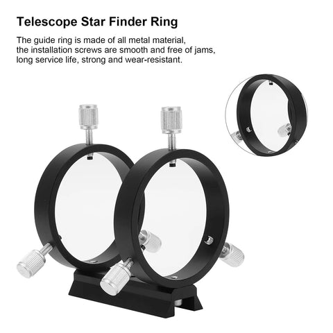 Rock Solid All Metal Telescope Guiding Scope Ring For 43-70mm Inner Diameter And Star Finder Mount Ring with screws visible