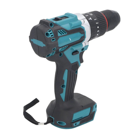 Heavy Duty Cordless Impact Drill With A Rock Solid Metal Chuck And Up To 140 Nm Of Knockout Torque Plus 20 Speed Settings For Serious Diy Projects And Home Repairs, black and teal drill.