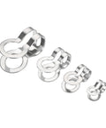 Ball Chain Connector Set For 2.4mm 3mm 4.5mm And 6mm Links In Double Ring Style 304 Stainless Steel Link Loop Connectors, four sizes