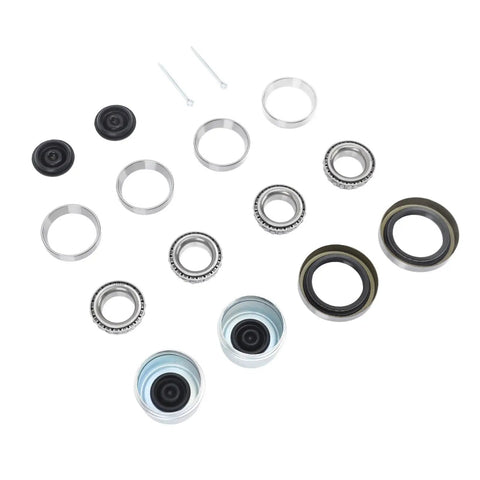 Trailer Axle Bearing Kit For Boat Trailers, 2 Sets 16 PCS, Wheel Bearings, Grease Seals And Dust Caps, Beefed Up Replacement For 1-1/16 In Axles, Handles 2000-2200 Lbs.
