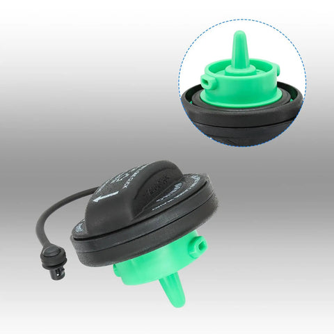 OEM Grade Fuel Cap Replacement For 5C0201550T Drop In Fit For Volkswagen And Audi Cars visible with green and black seal design